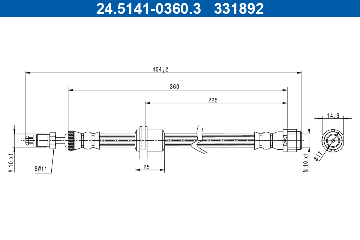 ATE Bremseslange 24514103603 for MINI