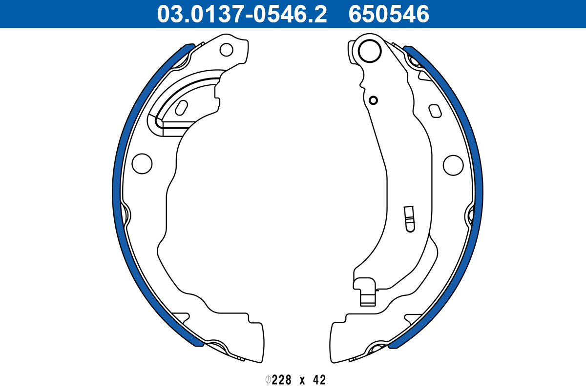 ATE Bremsebakkesæt 03.0137-0546.2 for NISSAN RENAULT