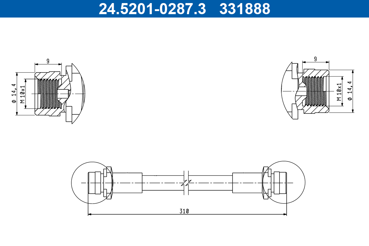 ATE Bremseslange 24520102873 for TOYOTA