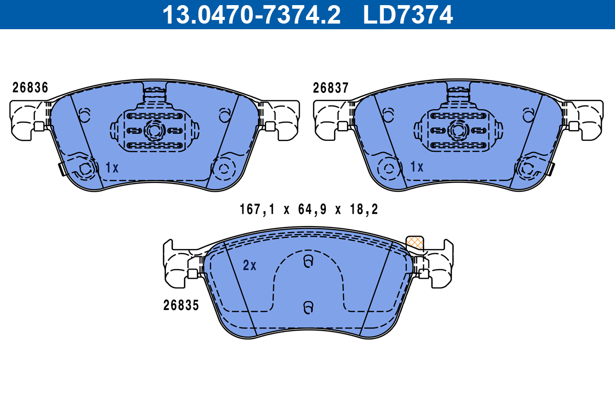 ATE Bremseklodser 13047073742 for NISSAN RENAULT