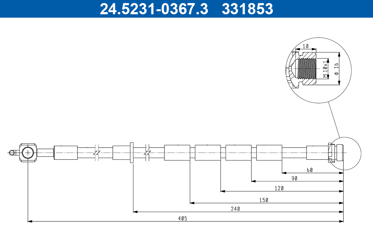 ATE Bremseslange 24523103673 for FORD