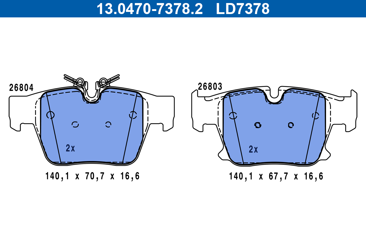 ATE Bremseklodser 13047073782 for BMW