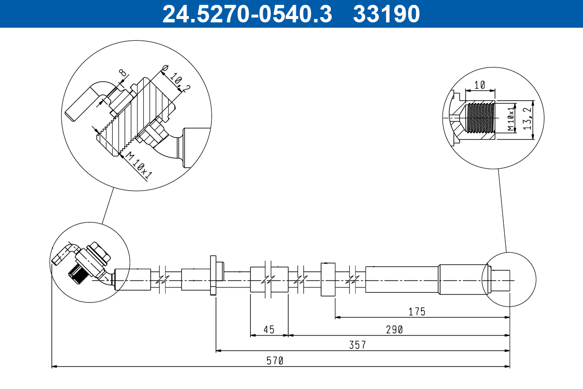 ATE Bremseslange 24527005403 for DS