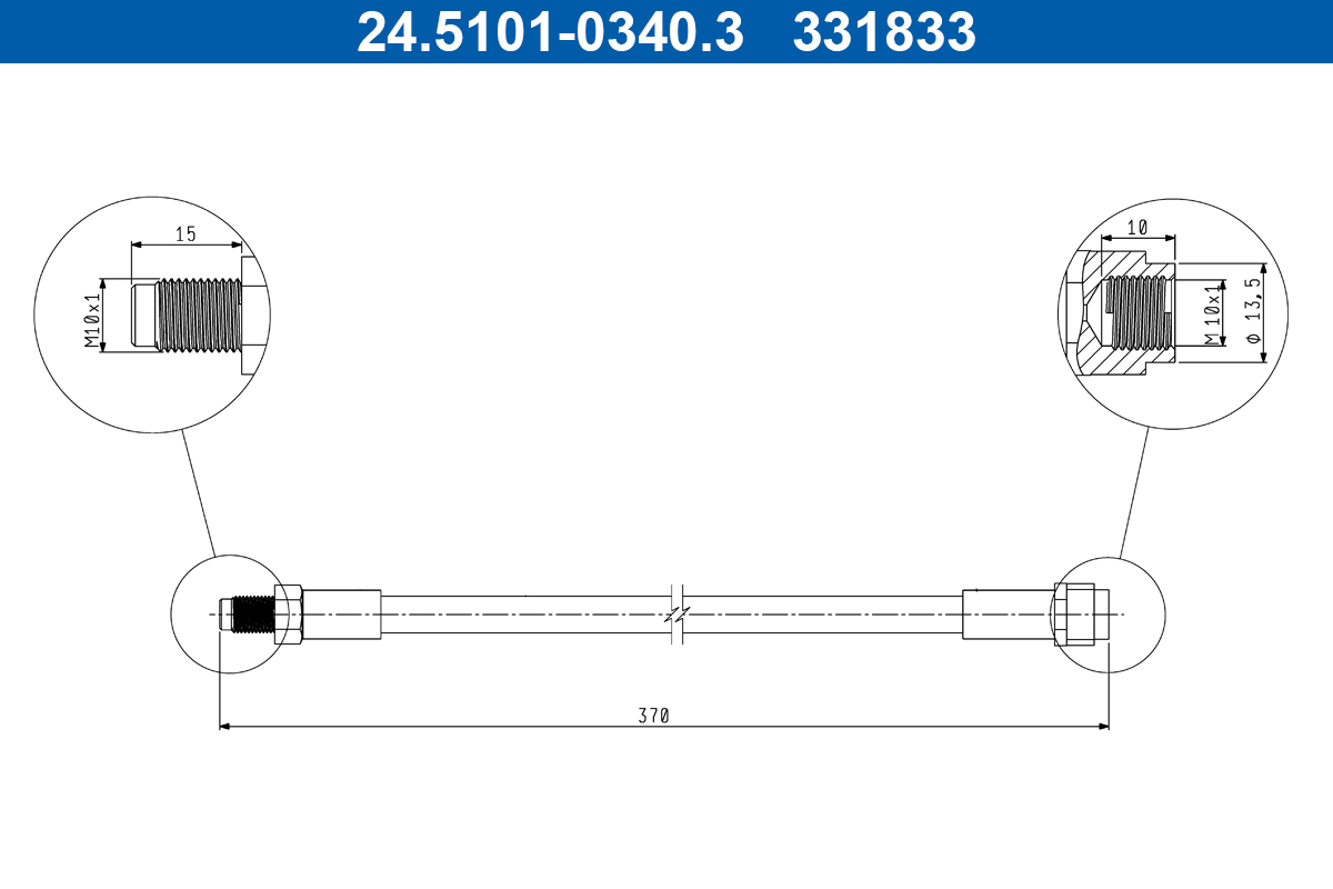 ATE Bremseslange 24510103403 for MERCEDES-BENZ