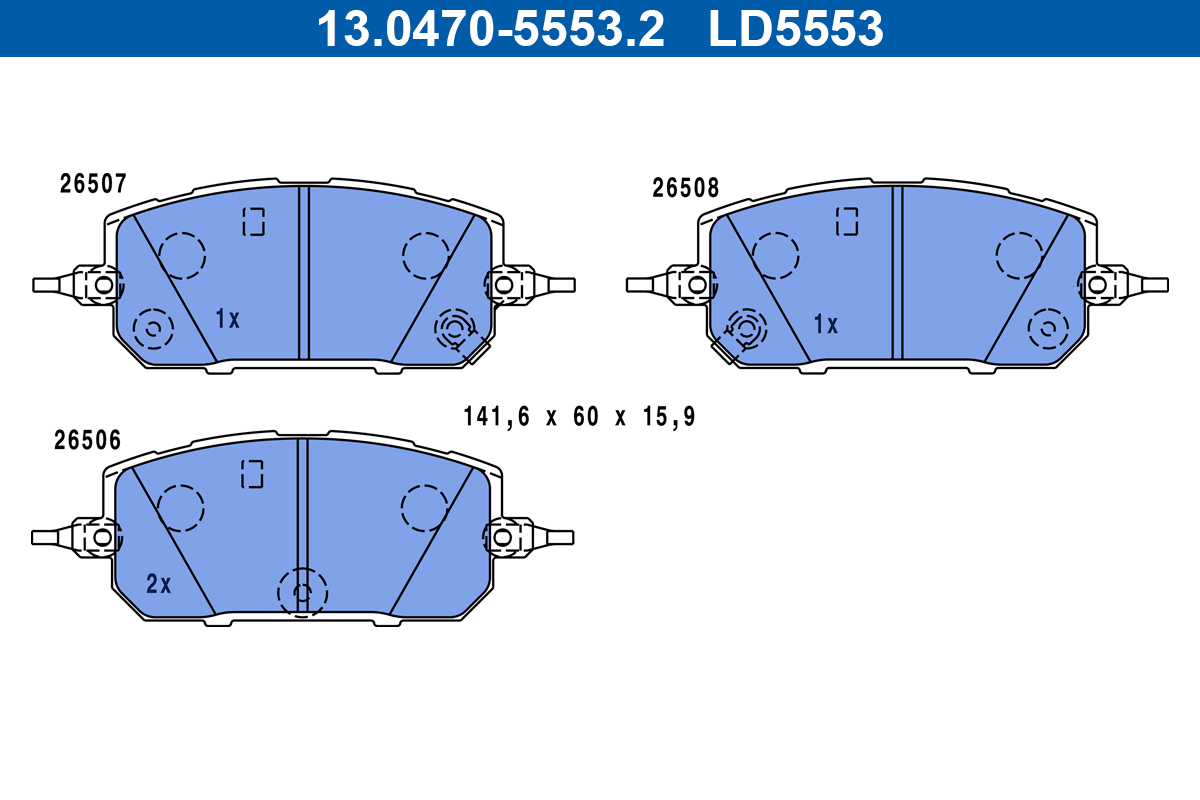 ATE Bremseklodser 13047055532 for MAZDA