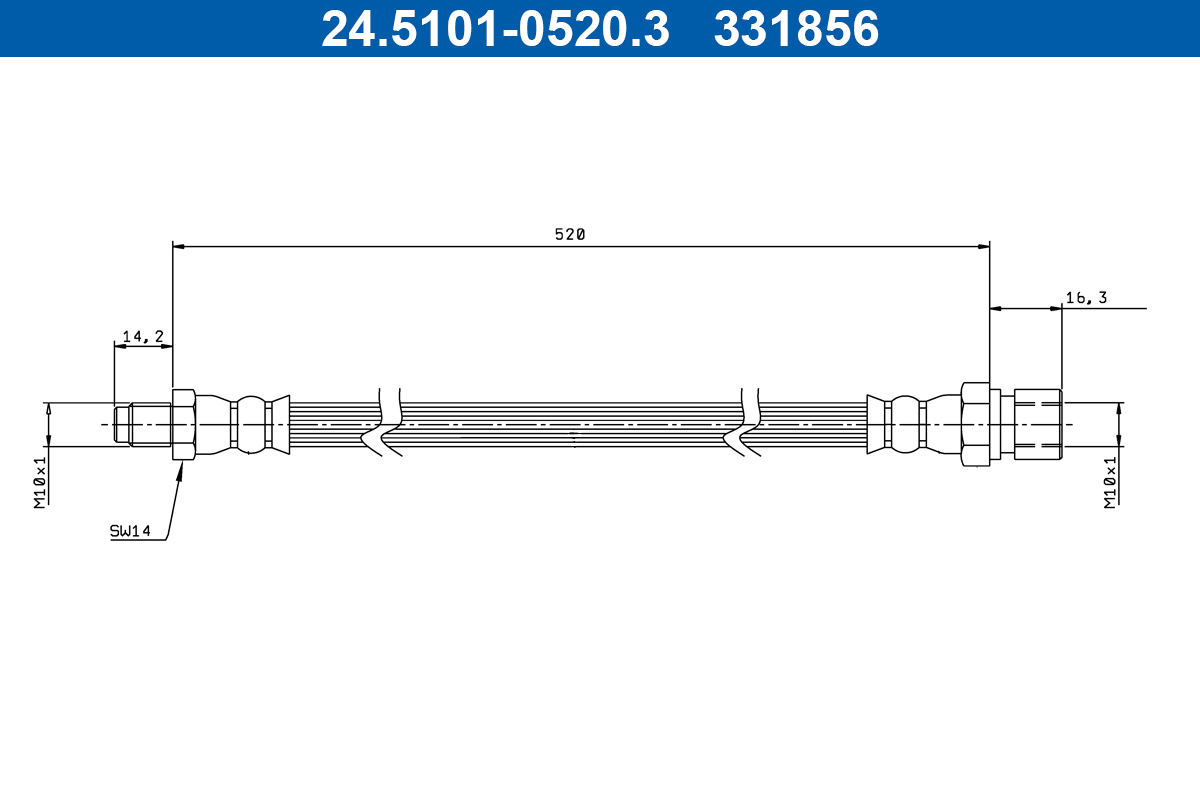 ATE Bremseslange 24510105203 for PORSCHE