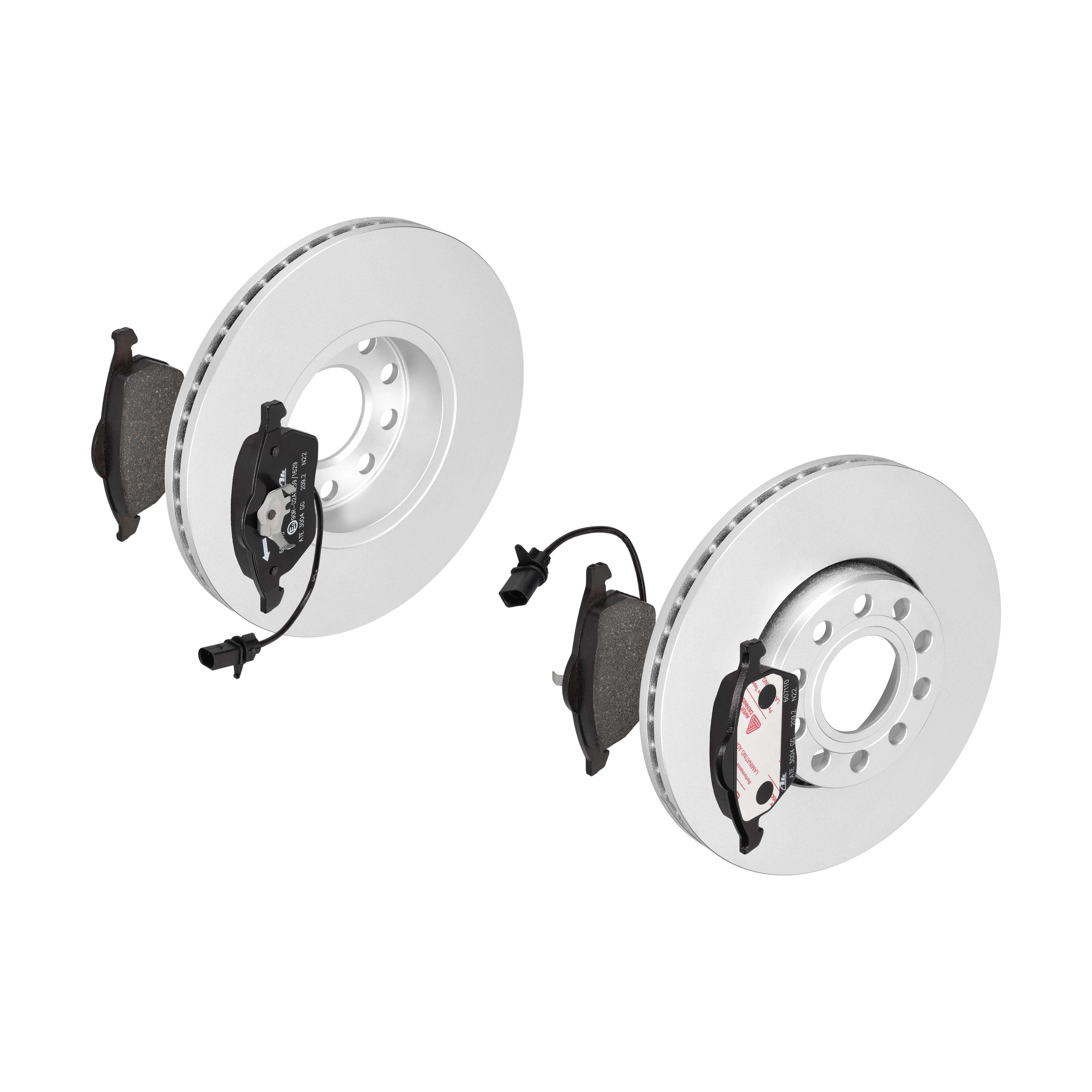 ATE Bremsesæt, skivebremser ijf141d8e1 foraksel ventileret 288mm 25mm for VAG SKODA