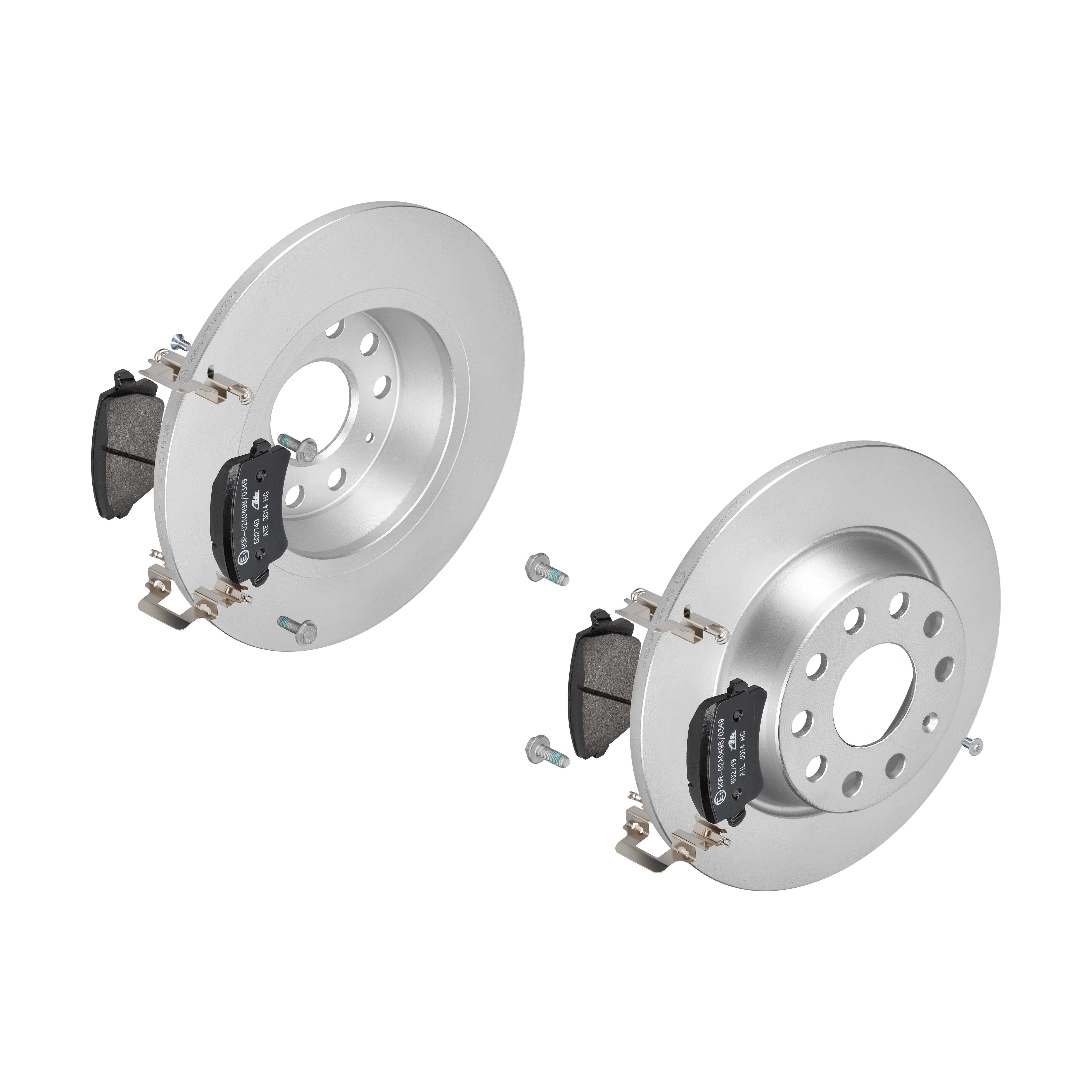 ATE Bremsesæt, skivebremser 142021854 bagaksel fuld 282mm 12mm for VAG SEAT SKODA