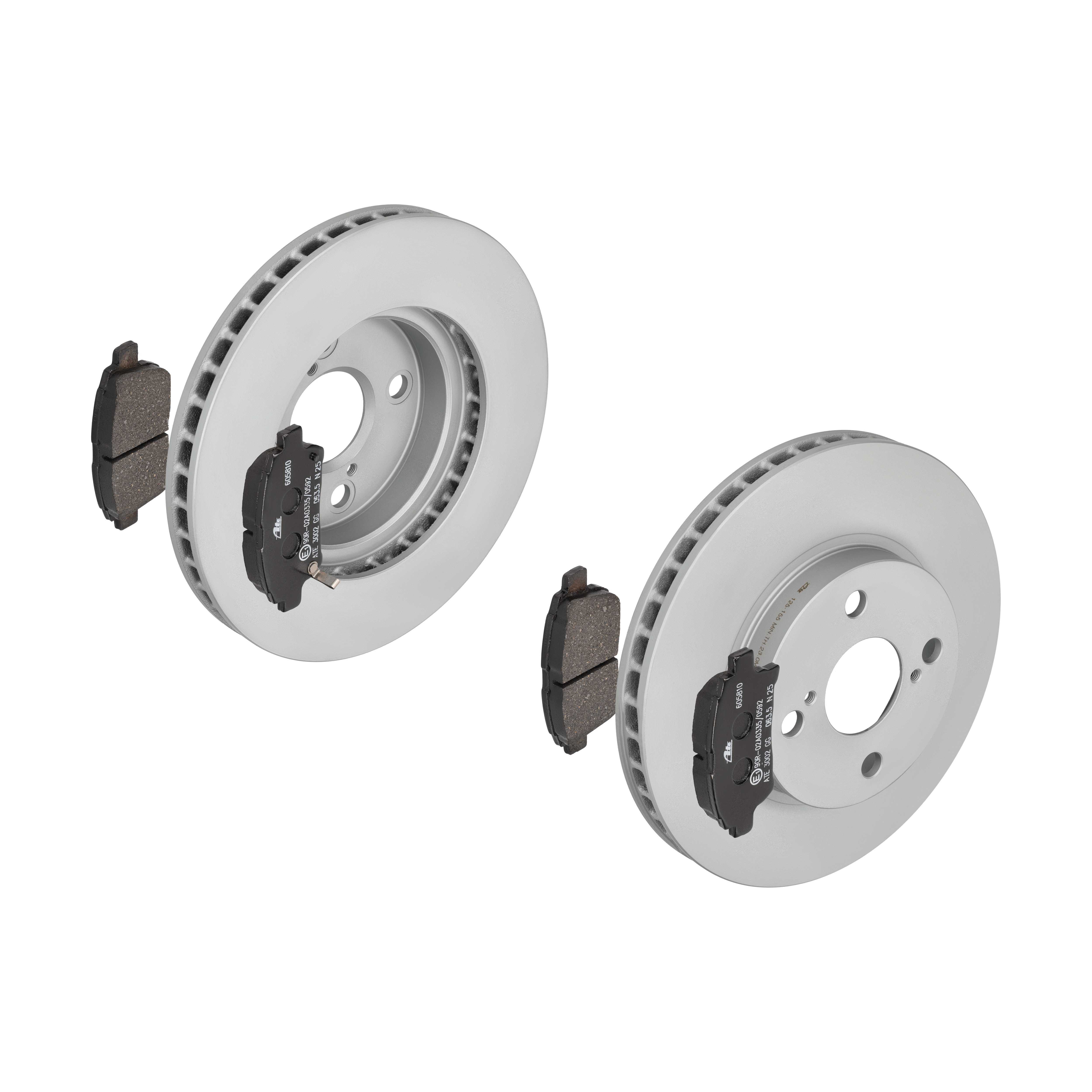 ATE Bremsesæt, skivebremser 142022329 foraksel ventileret 255mm 25mm for TOYOTA