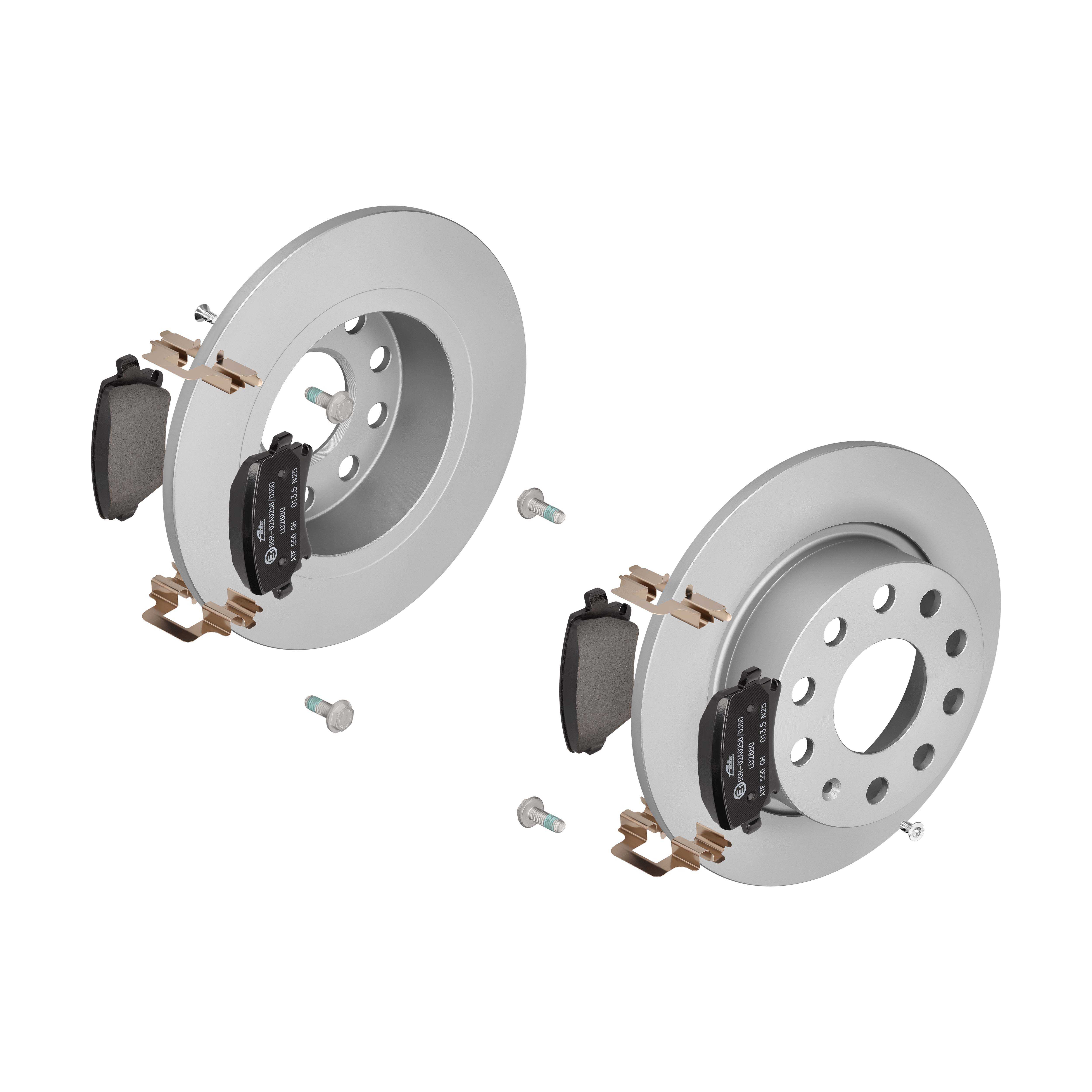 ATE Bremsesæt, skivebremser 142021706 bagaksel fuld 253mm 10mm for VAG SEAT SKODA