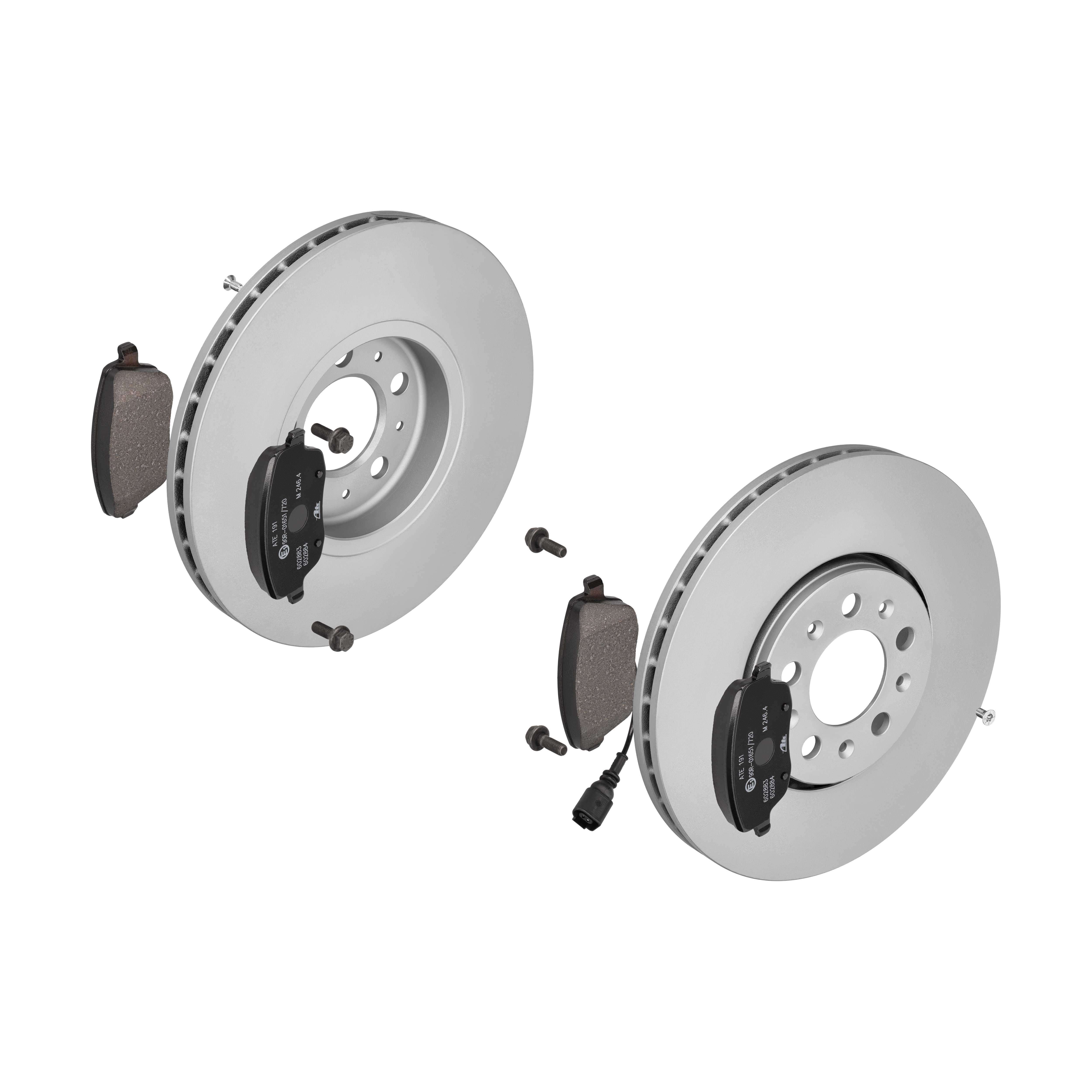ATE Bremsesæt, skivebremser 142021999 foraksel ventileret 288mm 25mm for VAG SKODA