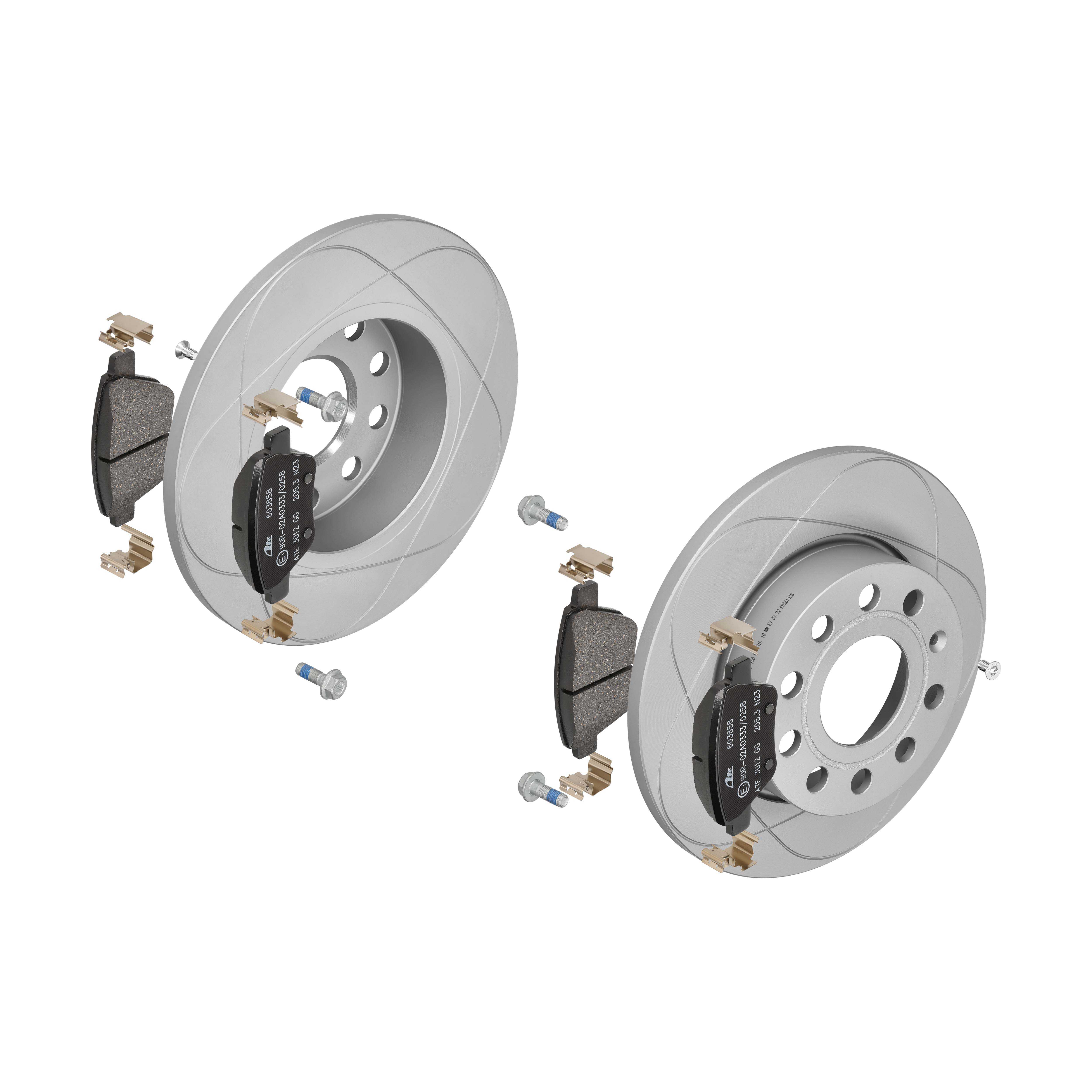 ATE Bremsesæt, skivebremser 142042744 bagaksel fuld 256mm 12mm for SEAT SKODA VAG