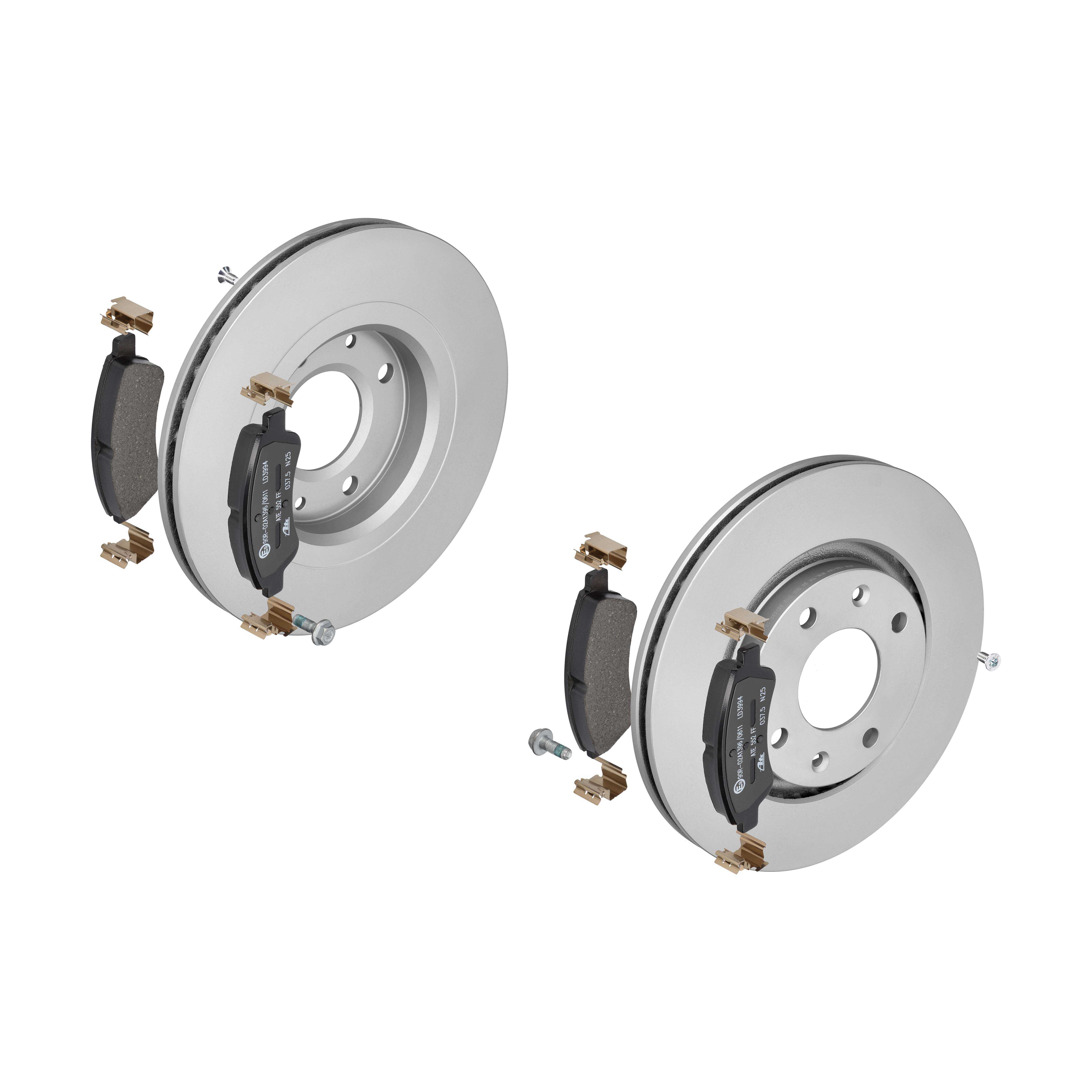ATE Bremsesæt, skivebremser 142021806 foraksel ventileret 266mm 22mm for PEUGEOT CITROËN VAUXHALL OPEL