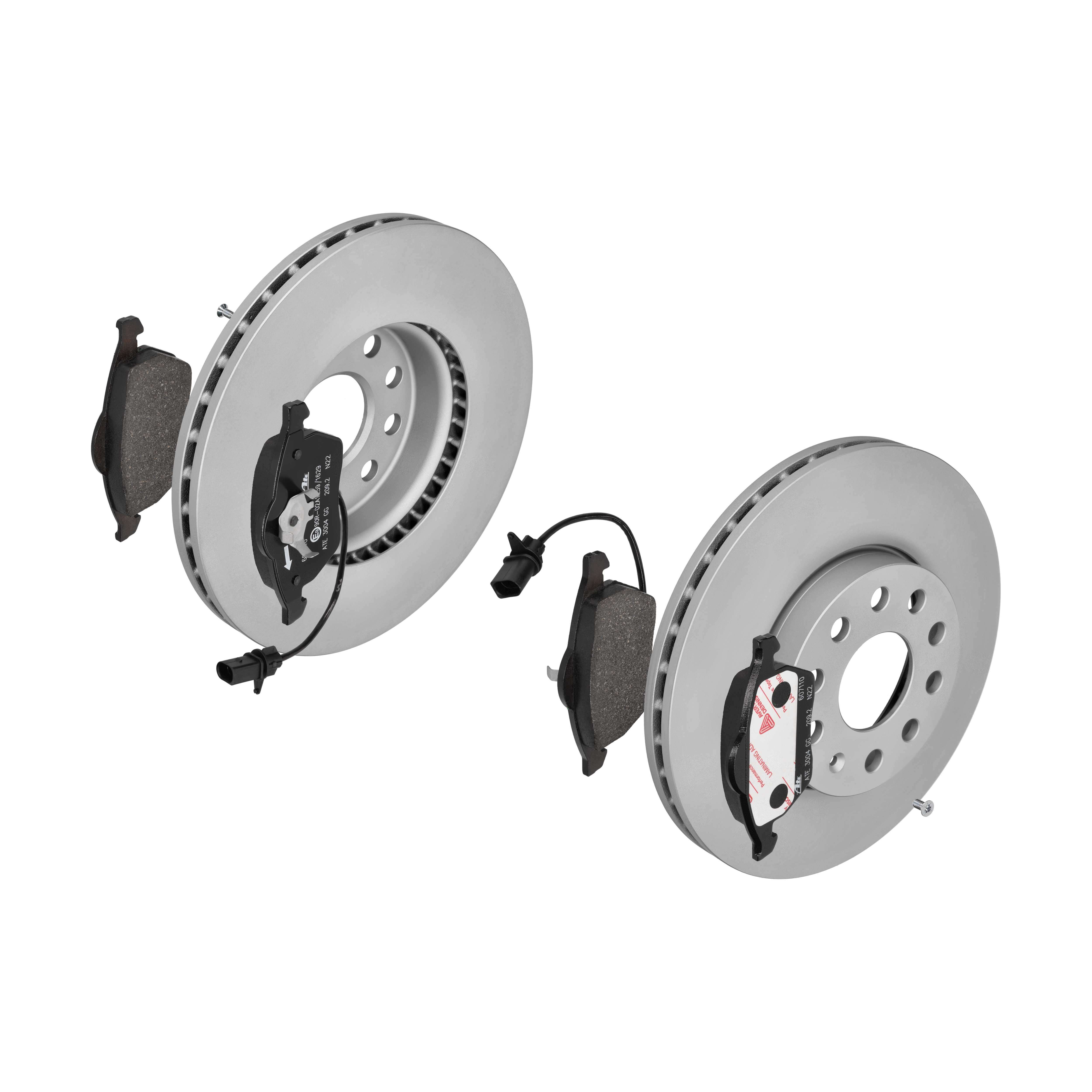 ATE Bremsesæt, skivebremser 142021774 foraksel ventileret 288mm 25mm for VAG SEAT SKODA