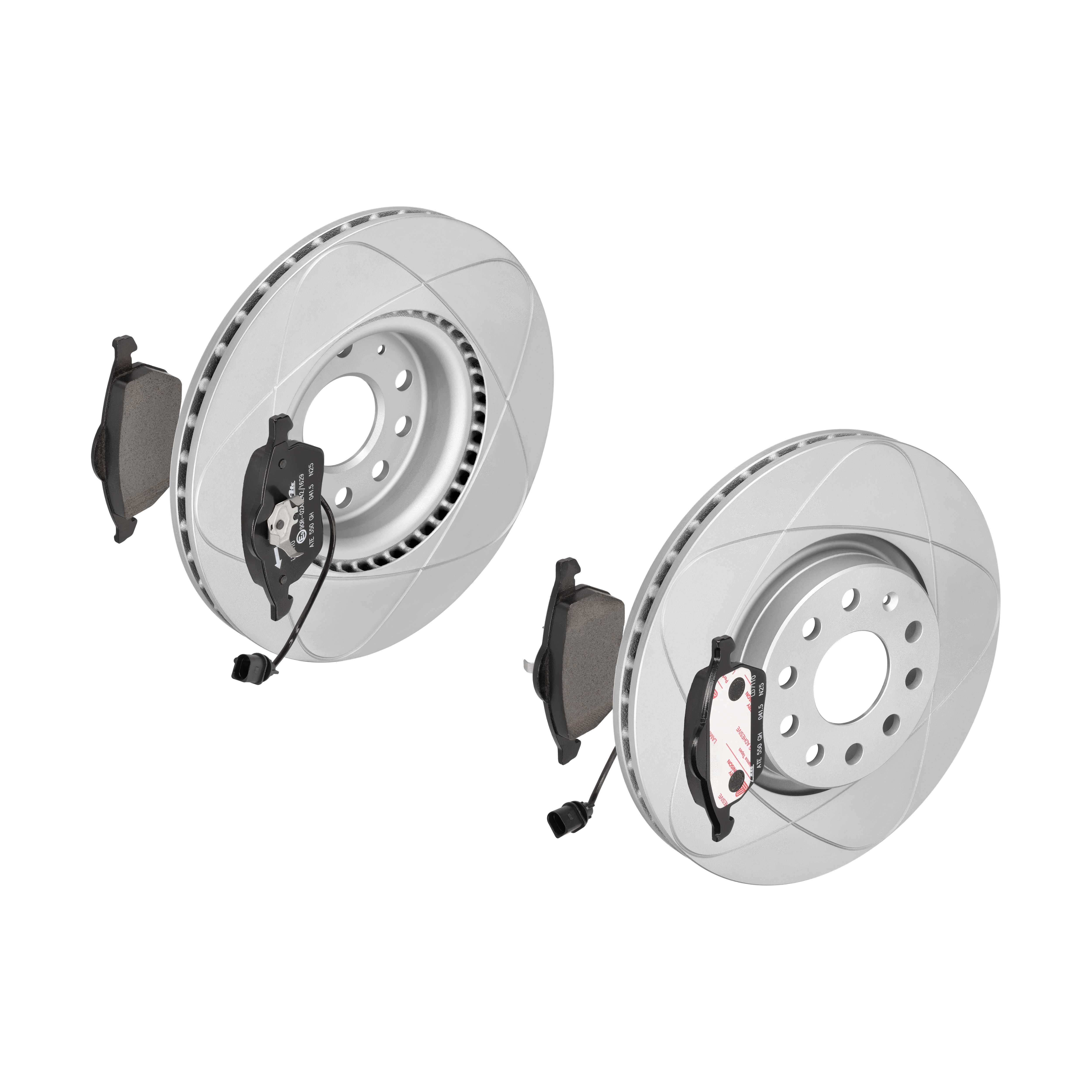ATE Bremsesæt, skivebremser 142043024 foraksel ventileret 312mm 25mm for SEAT VAG SKODA