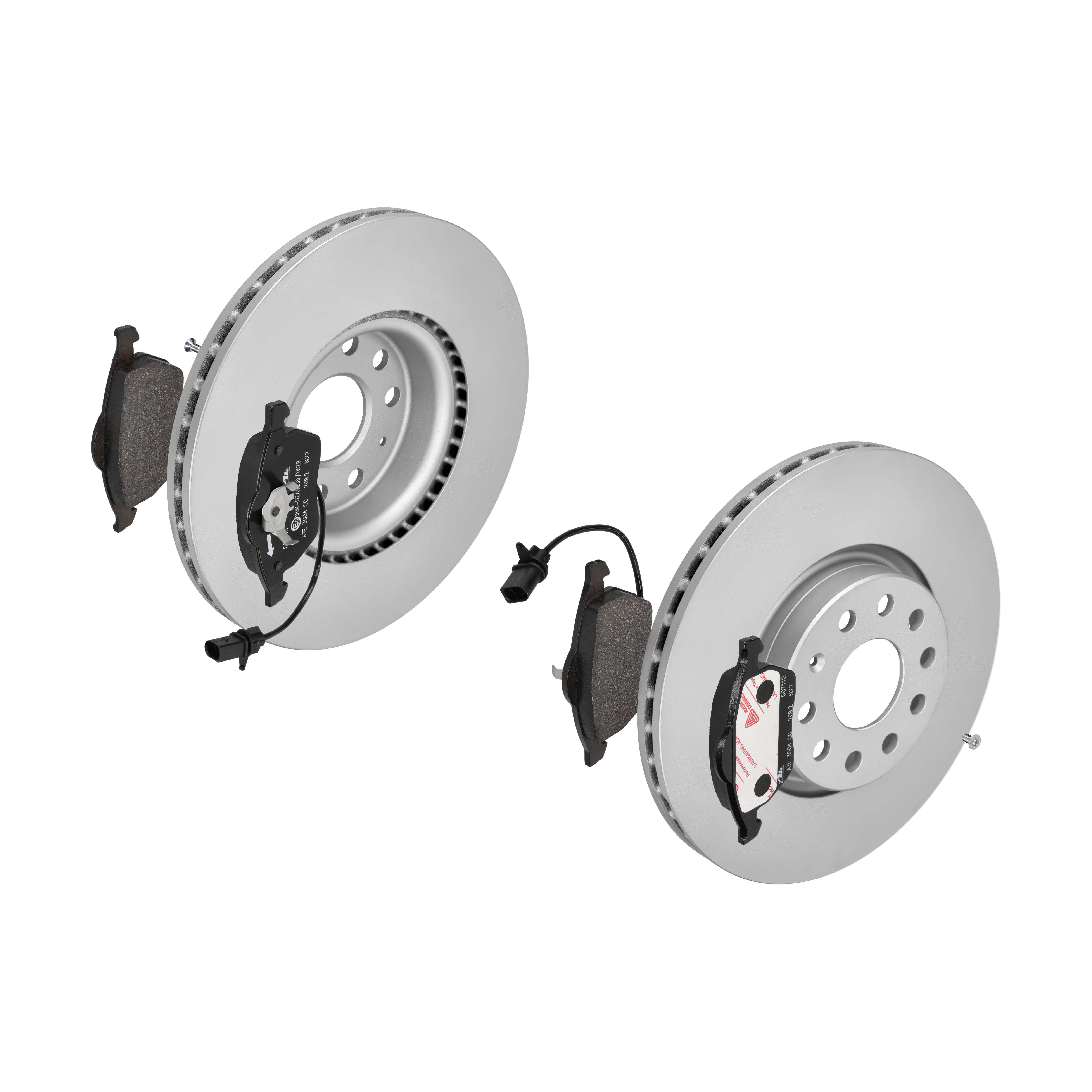 ATE Bremsesæt, skivebremser 142021834 foraksel ventileret 312mm 25mm for VAG SEAT SKODA