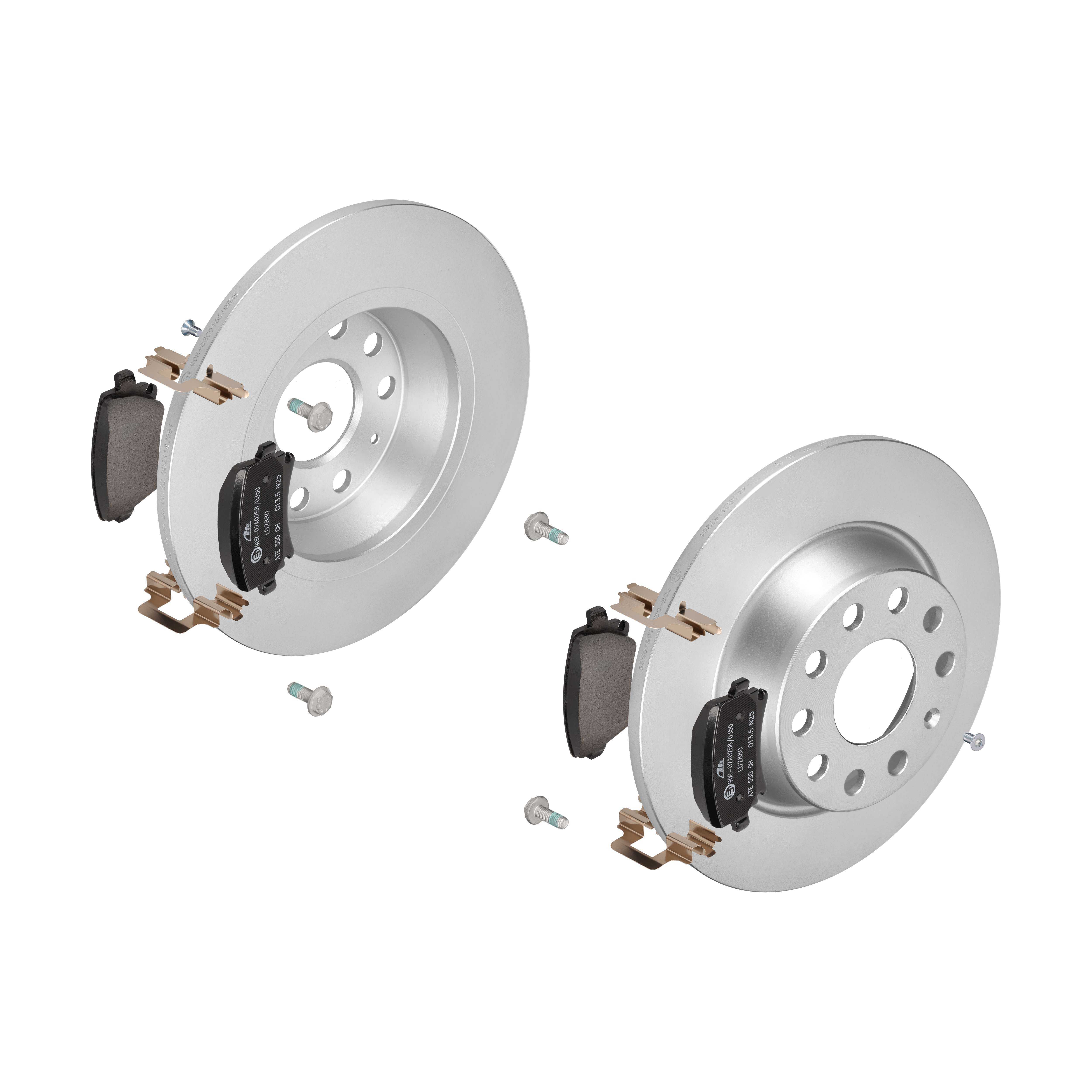 ATE Bremsesæt, skivebremser 142021853 bagaksel fuld 282mm 12mm for VAG SEAT SKODA