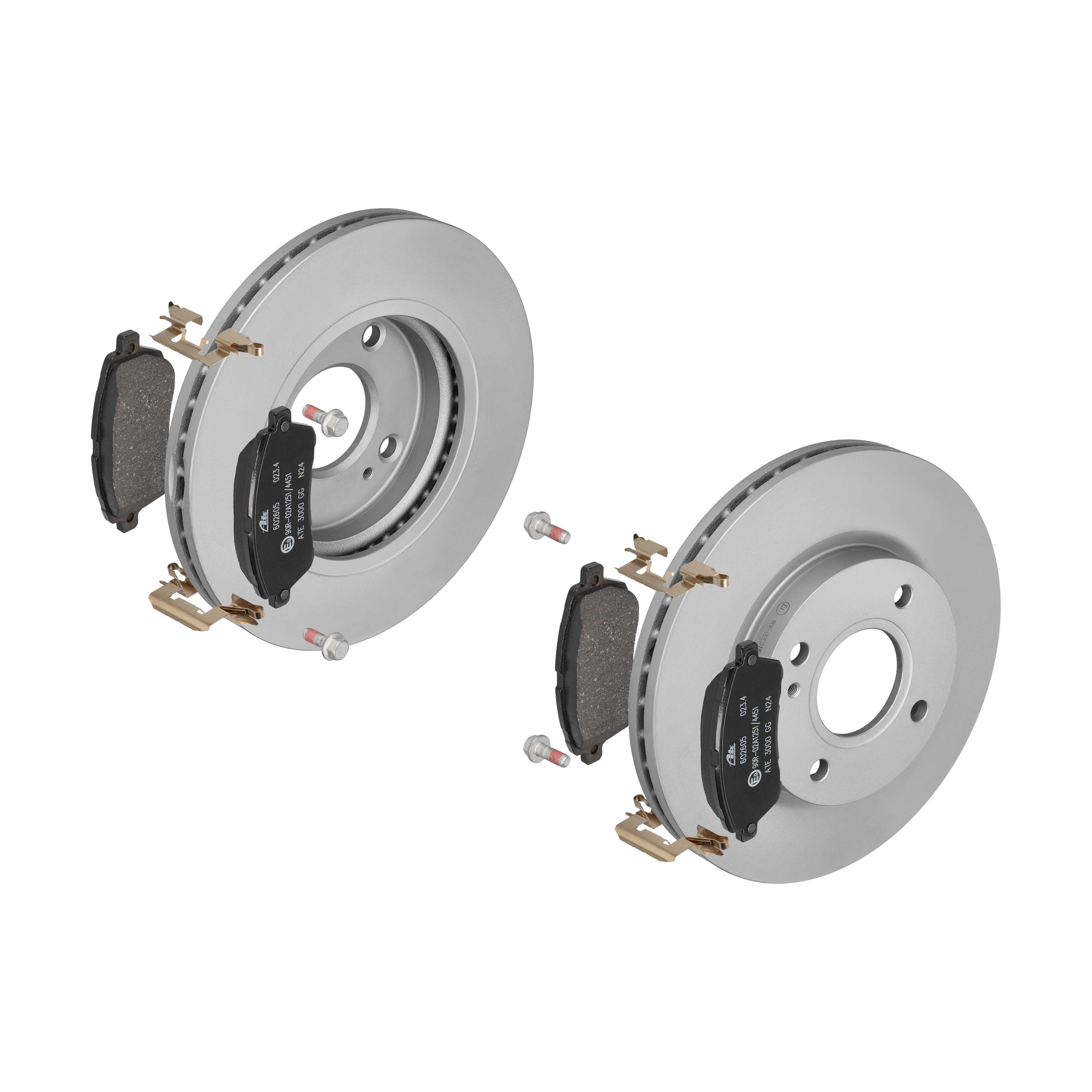 ATE Bremsesæt, skivebremser ijf14182u6 foraksel ventileret 258mm 23mm for FORD