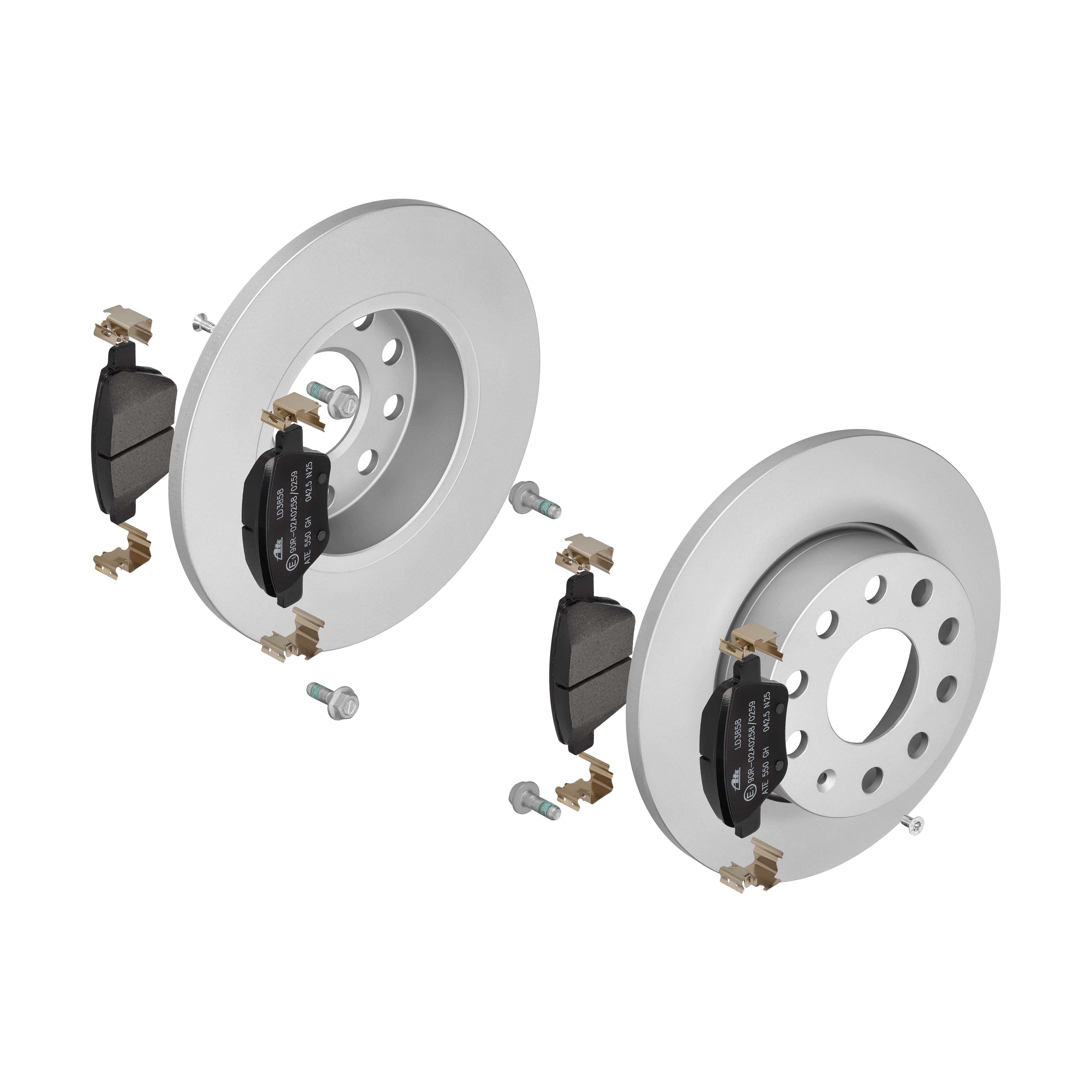 ATE Bremsesæt, skivebremser 142041980 bagaksel fuld 256mm 12mm for SEAT VAG SKODA