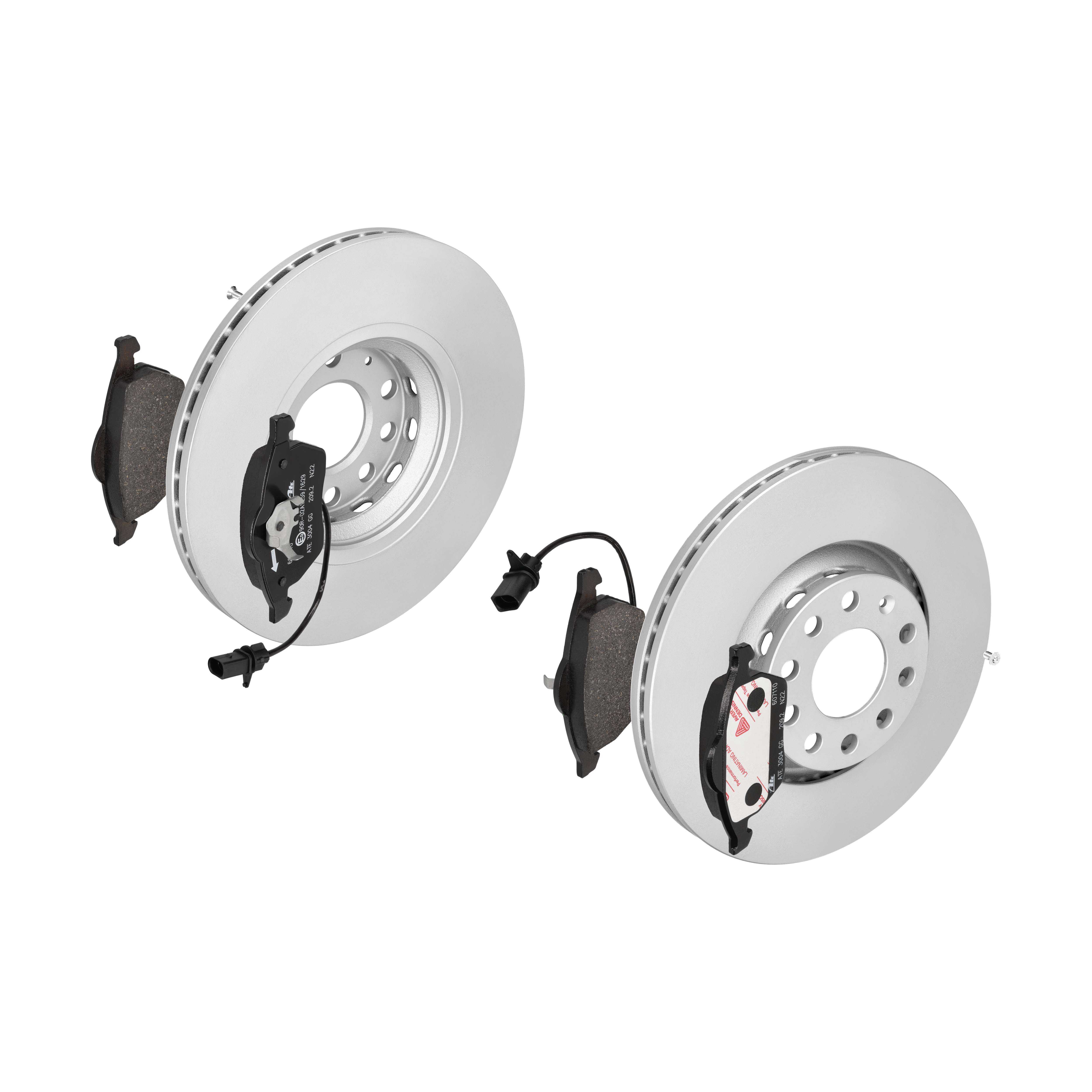 ATE Bremsesæt, skivebremser 142022139 foraksel ventileret 312mm 25mm for VAG SKODA