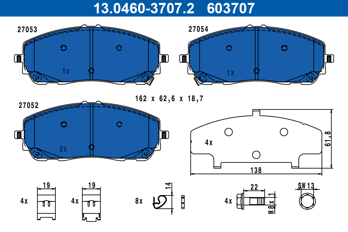 ATE Bremseklodser 13046037072 for TOYOTA