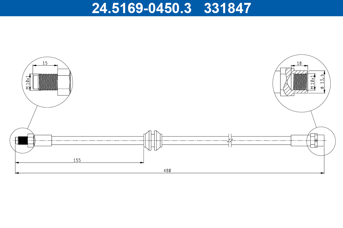 ATE Bremseslange 24516904503 for BMW