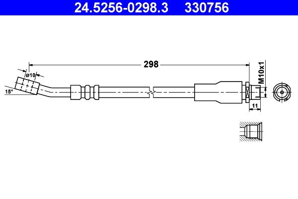 ATE Bremseslange 24525602983 for VAUXHALL