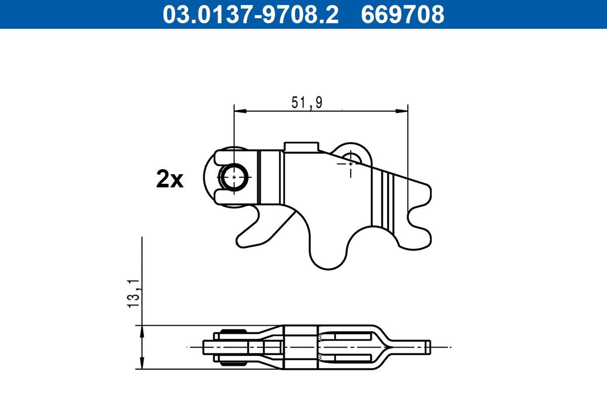 ATE Tilbehørssæt, parkeringsbremsebakker 03013797082 for BMW