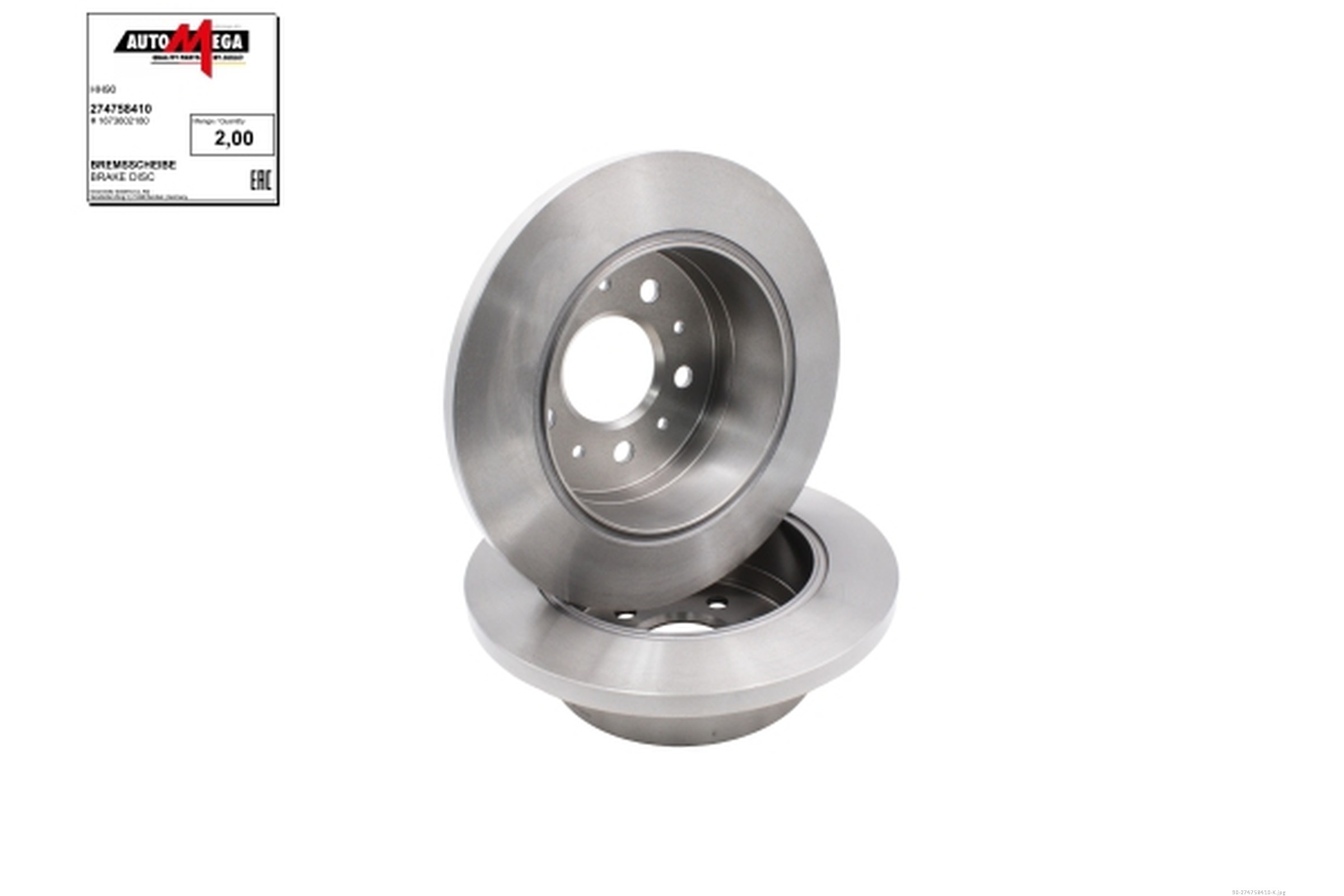 AUTOMEGA Bremseskive 274758410 280mm 16mm for OPEL