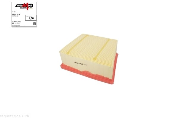 AUTOMEGA Luftfilter 180017410 Filterindsats length_mm_203|Længde [mm]|161 width_mm_206|Bredde [mm]|198 height_mm_209|Højde [mm]|70 70mm for FORD MAZD