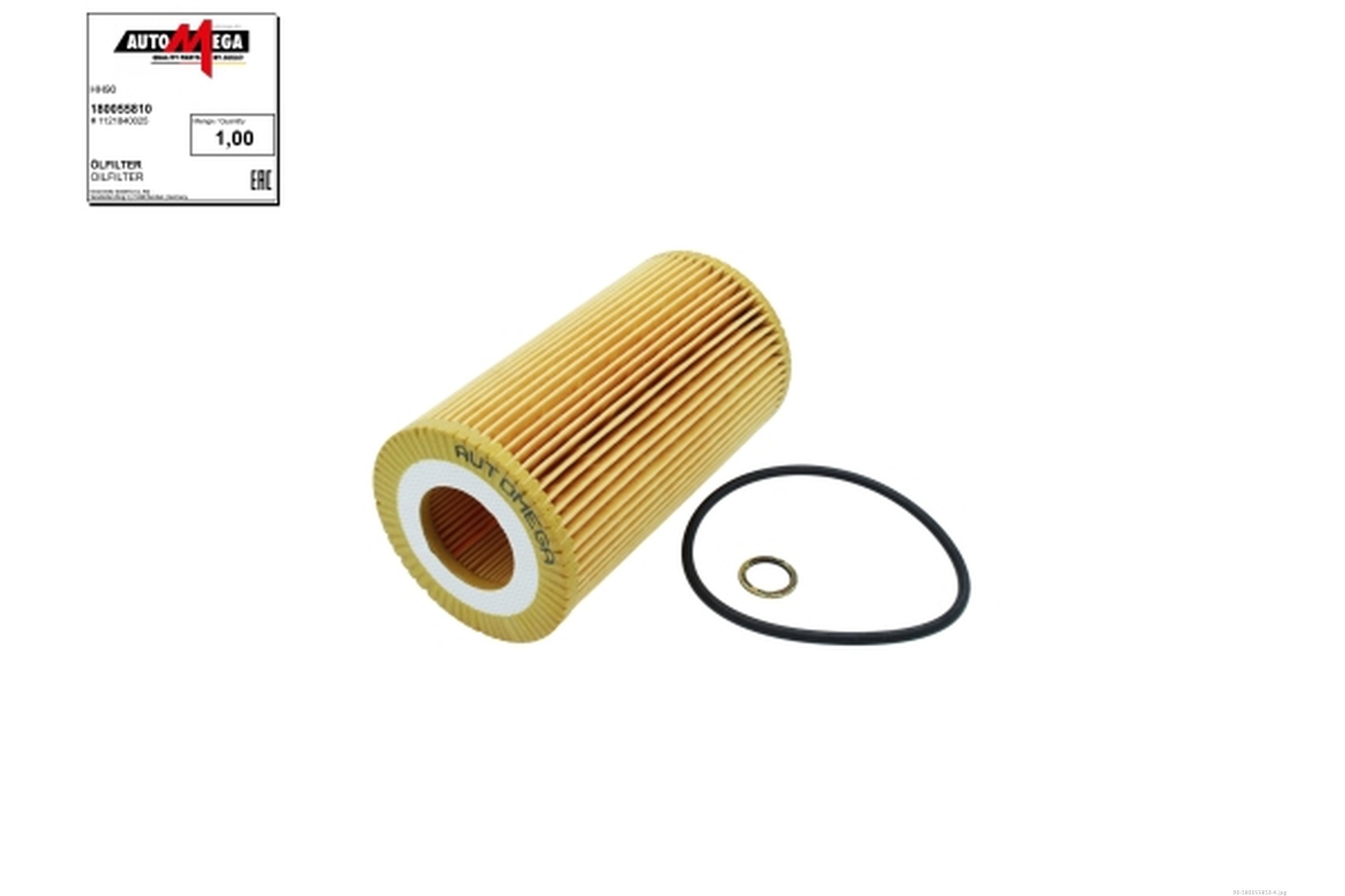 AUTOMEGA Oliefilter 180055810 Filterindsats height_mm_209|Højde [mm]|114 inner_diameter_mm_496|Indvendig diameter [mm]|31 114mm for SMART FIAT
