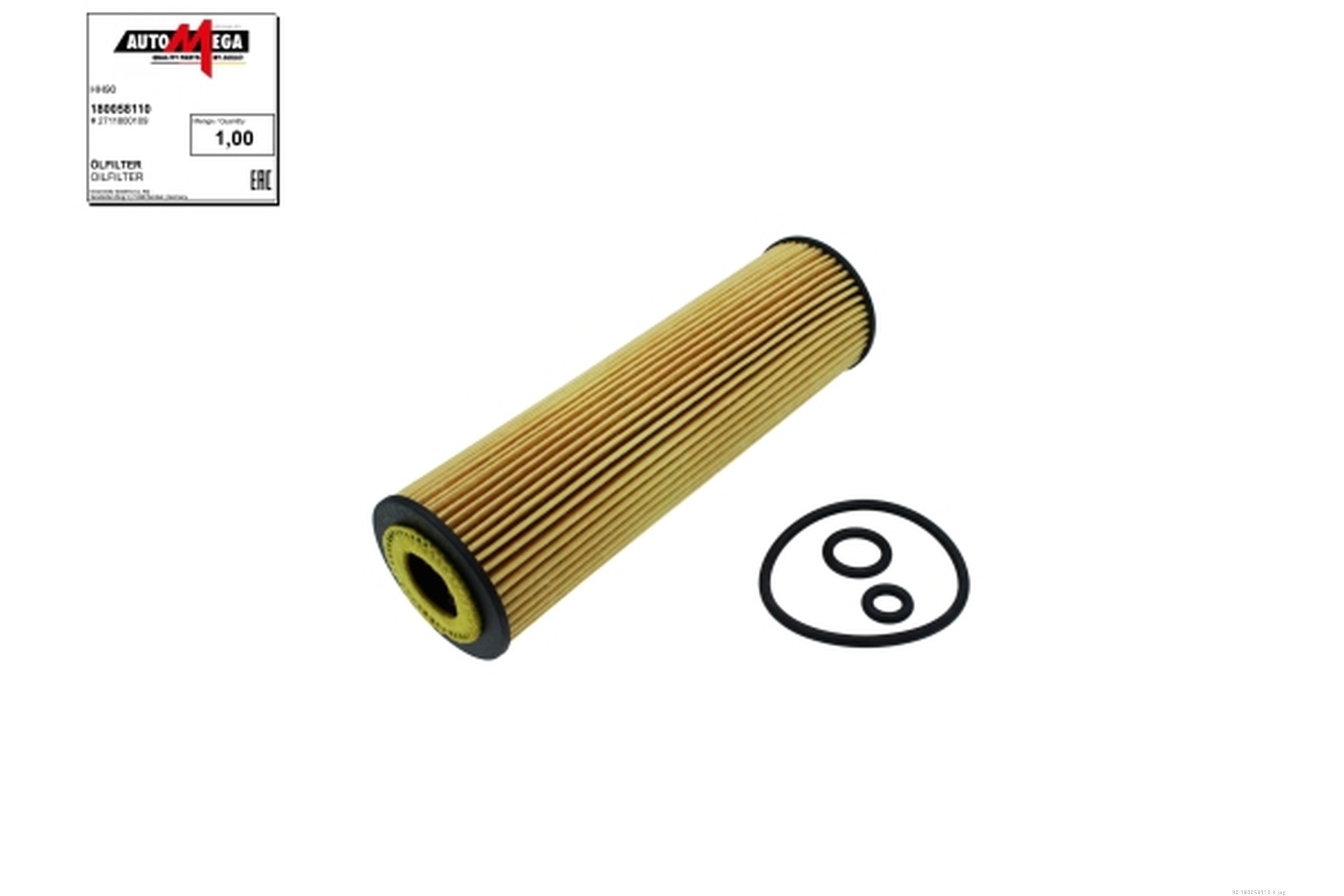 AUTOMEGA Oliefilter 180058110 Filterindsats height_mm_209|Højde [mm]|154 inner_diameter_mm_496|Indvendig diameter [mm]|22 inner_diameter_1_mm_995|Inde