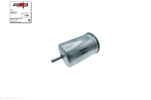 AUTOMEGA Brændstof-filter 180011810 Lednings 151mm for ALFA ROMEO AUDI VAG BMW JAGUAR SMART SEAT VW
