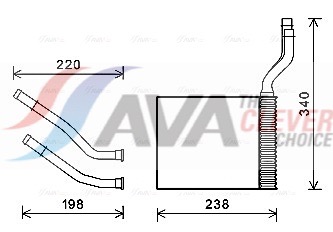 AVA CLEVER CHOICE Varmeelement, kabinevarme fd6464 for FORD