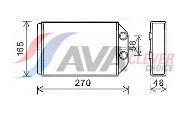 AVA CLEVER CHOICE Varmeelement, kabinevarme aia6393 for AUDI
