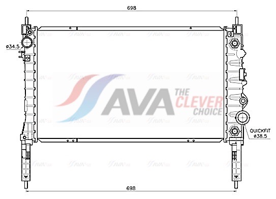 AVA CLEVER CHOICE Køler, motorkøling ol2747 for VAUXHALL