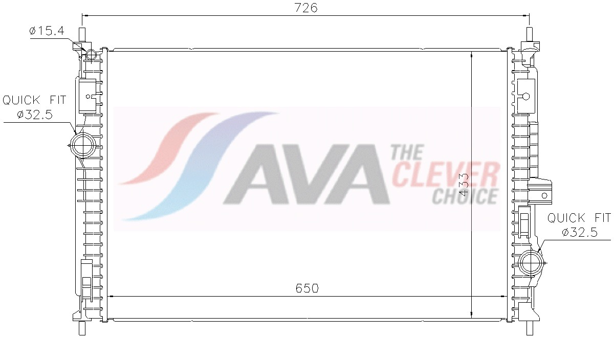 AVA CLEVER CHOICE Køler, motorkøling pe2438 for VAUXHALL CITROËN TOYOTA