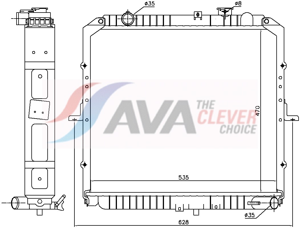 AVA CLEVER CHOICE Køler, motorkøling ka2347 for KIA