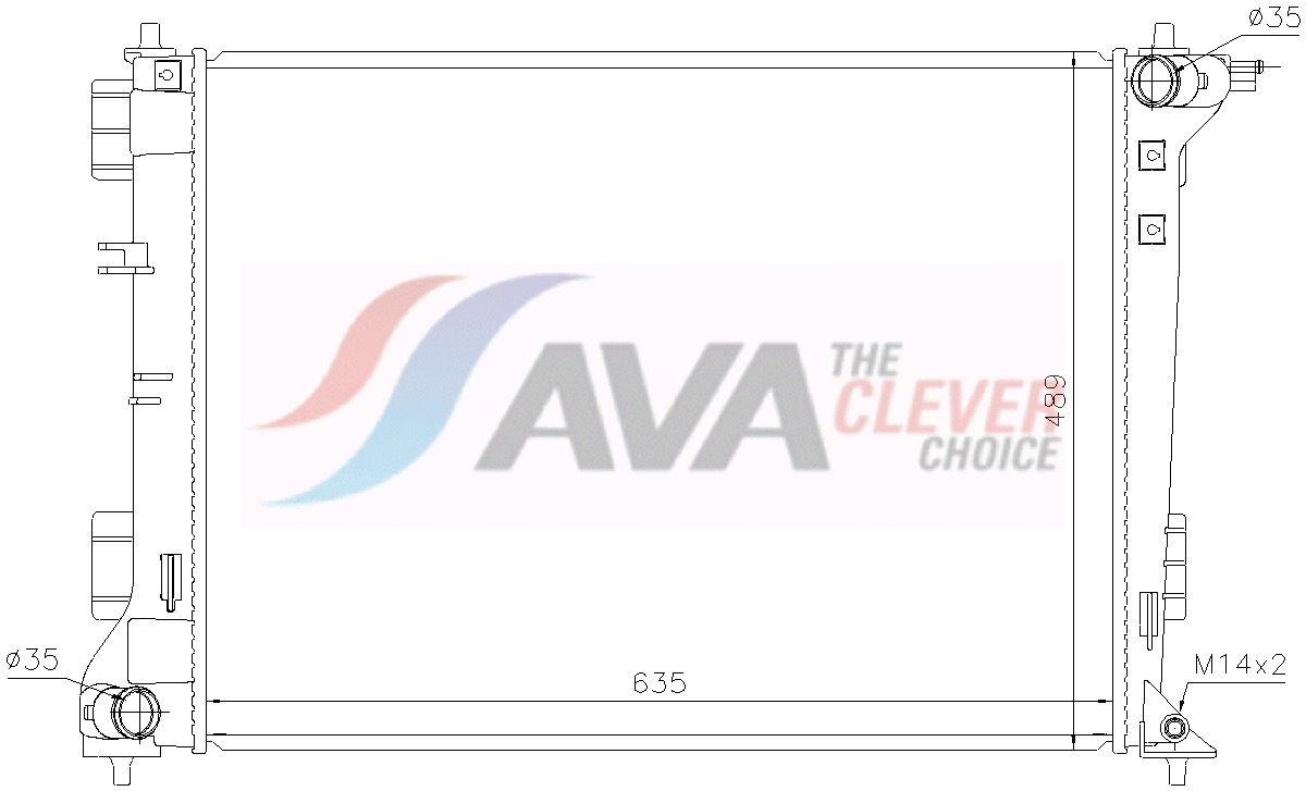 AVA CLEVER CHOICE Køler, motorkøling hy2612 for KIA