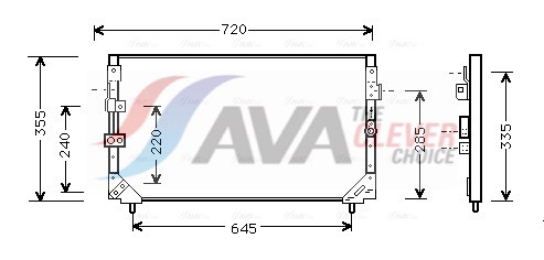 AVA CLEVER CHOICE Kondensor, klimaanlæg to5225 for LEXUS