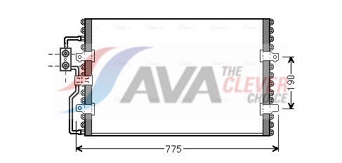 AVA CLEVER CHOICE Kondensor, klimaanlæg cn5093 for PEUGEOT