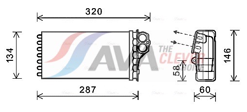 AVA CLEVER CHOICE Varmeelement, kabinevarme cna6279 for CITROËN