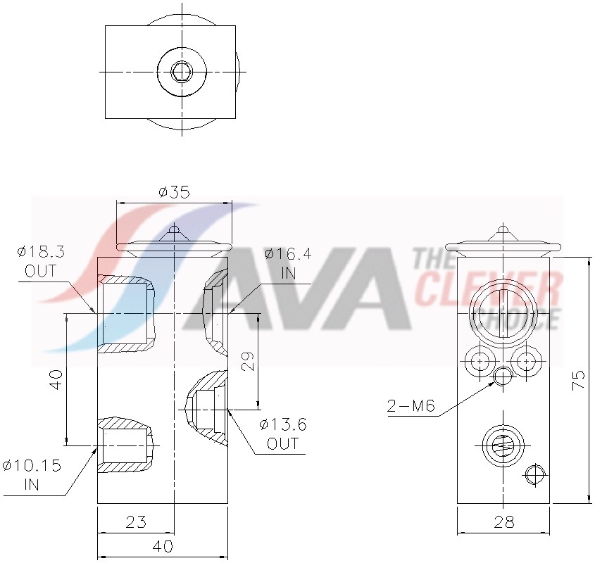 AVA CLEVER CHOICE Ekspansionsventil, klimaanlæg ft1491 for IVECO FIAT ABARTH