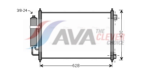 AVA CLEVER CHOICE Kondensor, klimaanlæg dn5328d for NISSAN