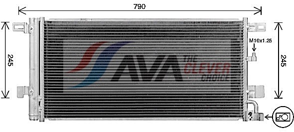 AVA CLEVER CHOICE Kondensor, klimaanlæg ai5439d for AUDI SEAT VW