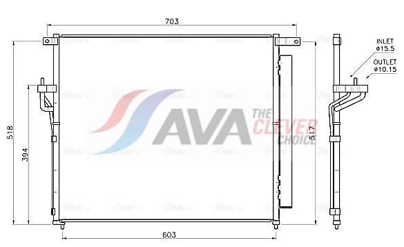 AVA CLEVER CHOICE Kondensor, klimaanlæg fd5706d for FORD USA MAZDA