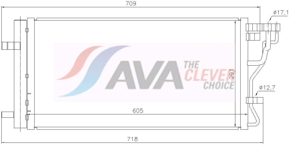 AVA CLEVER CHOICE Kondensor, klimaanlæg hy5611d for HYUNDAI