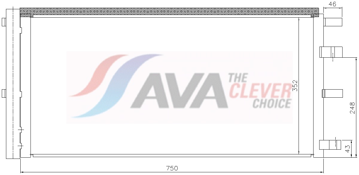 AVA CLEVER CHOICE Kondensor, klimaanlæg fd5724d for FORD