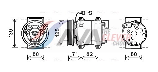 AVA CLEVER CHOICE Kompressor, klimaanlæg dnk377 for NISSAN
