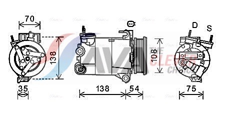 AVA CLEVER CHOICE Kompressor, klimaanlæg fdak478 for LAND ROVER FORD